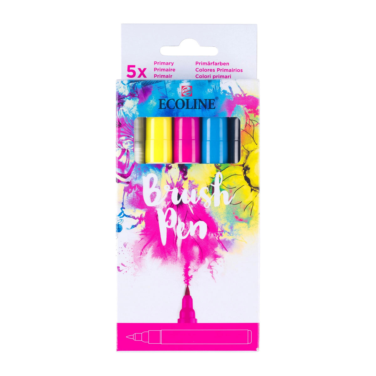 Talens Ecoline Brush Pen – Pinselspitze, wasserbasiert, 5 Farben