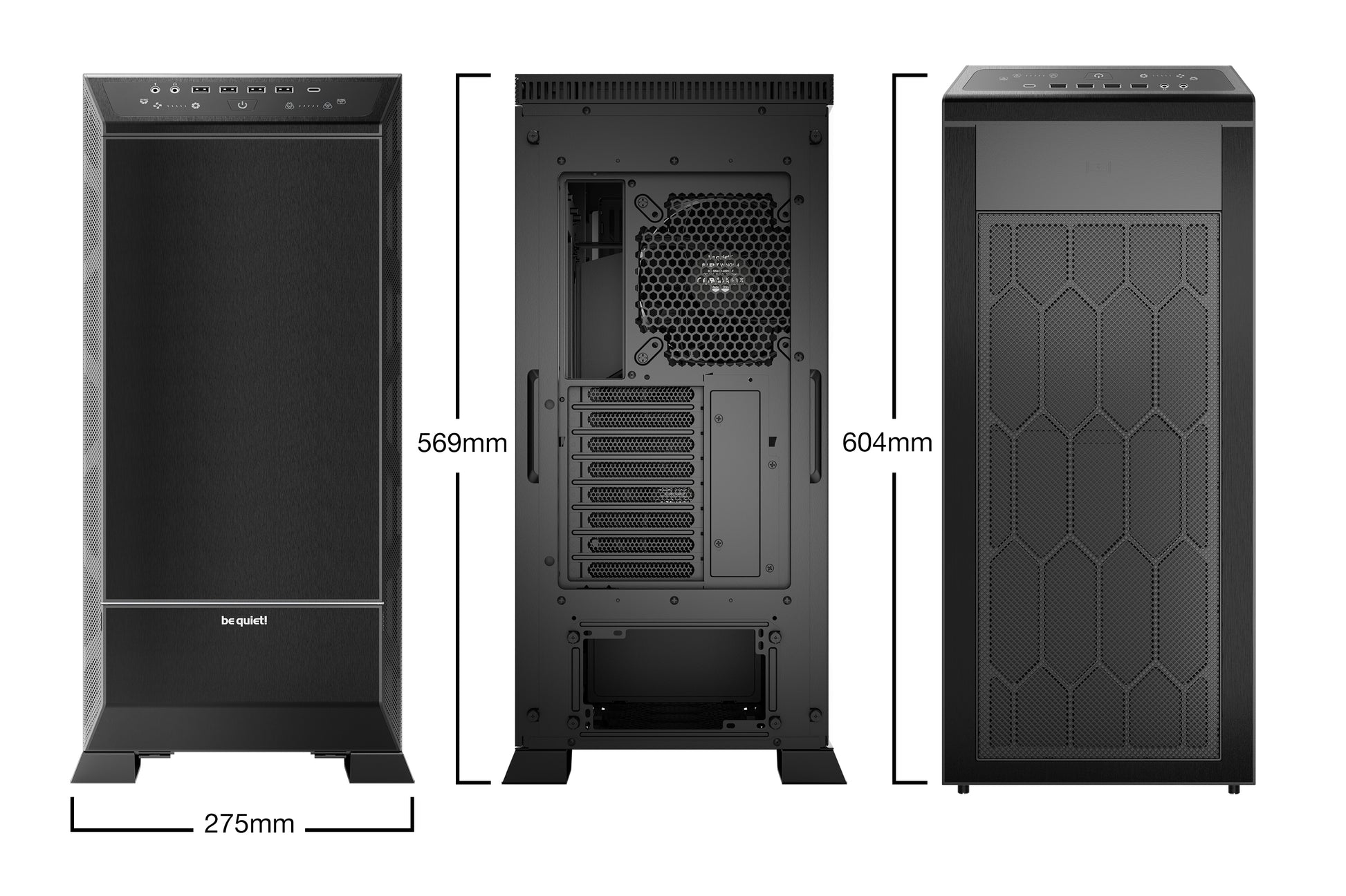 be quiet! be quiet DARK BASE PRO 901 – Full Tower – Schwarz, für ATX, EATX, micro ATX und andere, Seitenfenster