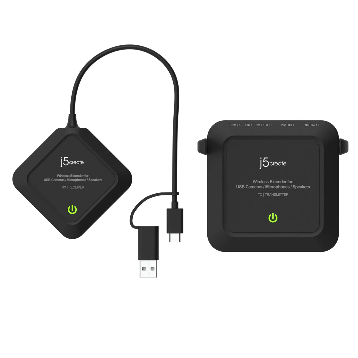 j5create JVW120-N – Drahtloser Extender – Verkabelt & Kabellos, USB-A/USB-C – für USB-C/USB-A-Ports
