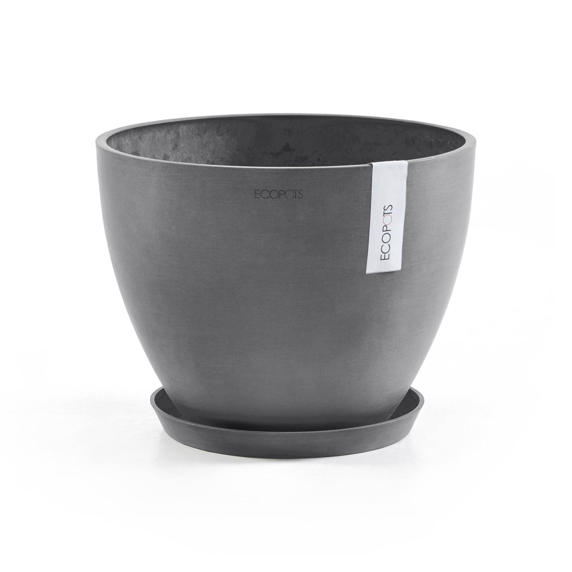 Ecopots Unterteller – Ø 21 × 2,5 cm – Recycling-Kunststoff, Grau