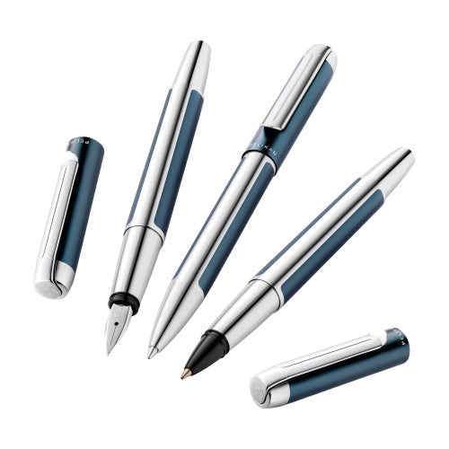 Pelikan PURA mit eloxiertem Aluminium – Federspitze B – Petrol – Patronen