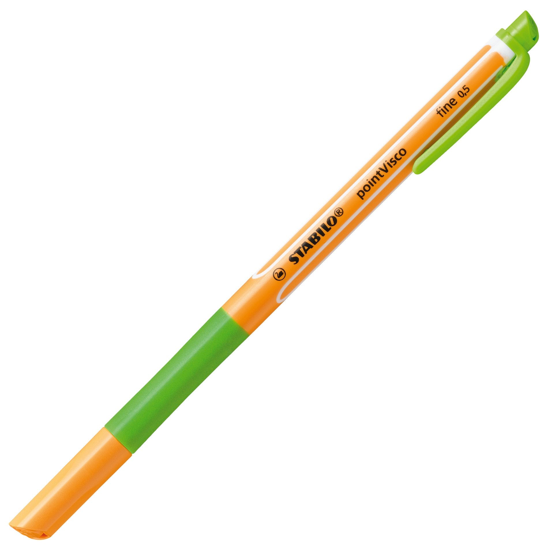 STABILO pointVisco 1099 – Tintenroller, 0,5 mm, grün, mit Kappe, Kunststoff, grün/gelb