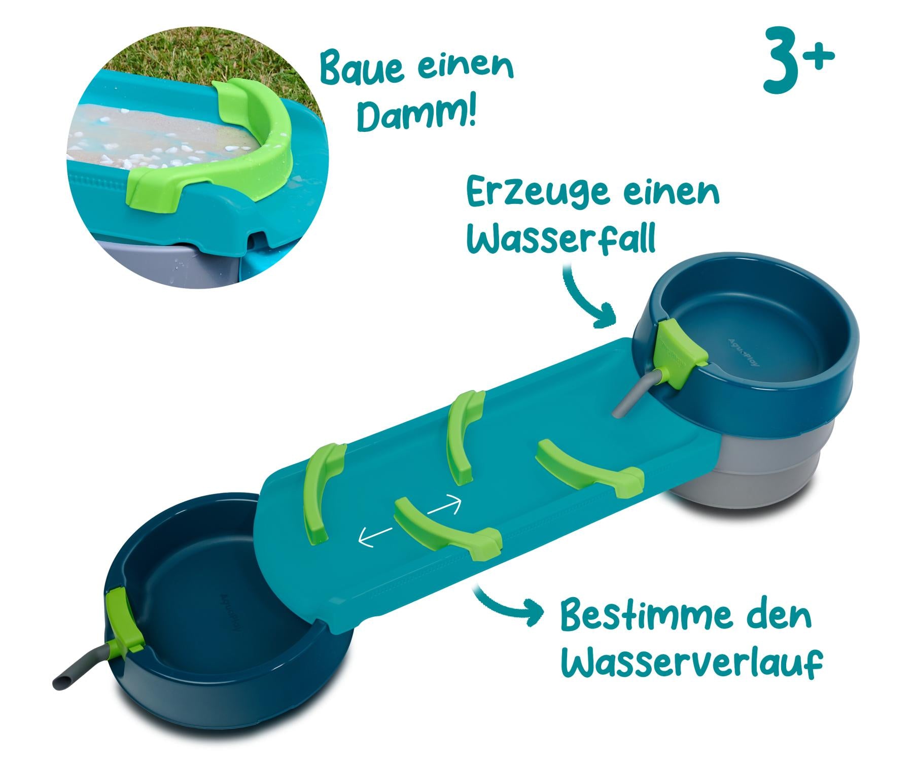 AquaPlay Mudway RUN Wasser-Spiel-Set – 79 × 39,5 × 150 cm – ab 3 J. – Kunststoff – mehrfarbig