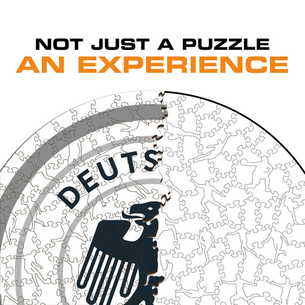 Iconic Puzzles Puzzle DFB-Logo – 150 Teile – 25 × 25 cm – ab 10 J. – Holz – schwarz/grau/weiss