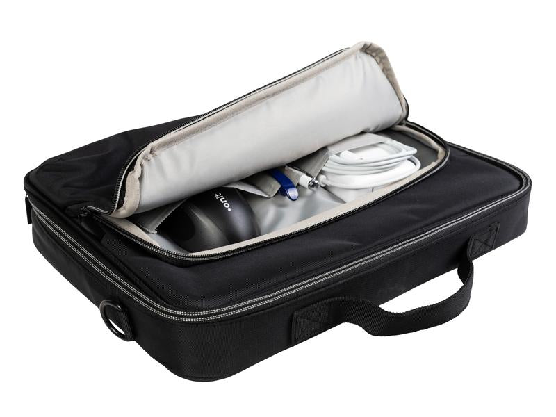 ONIT Notebook-Tasche bis 14,1" – Trolley-Band, abnehmbarer Schultergurt – Schwarz