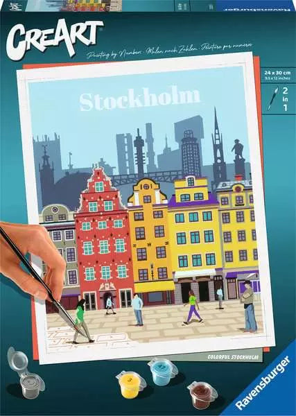 Ravensburger Malen-nach-Zahlen-Set – Stadt/Land – 30 × 24 cm – ab 12 Jahren
