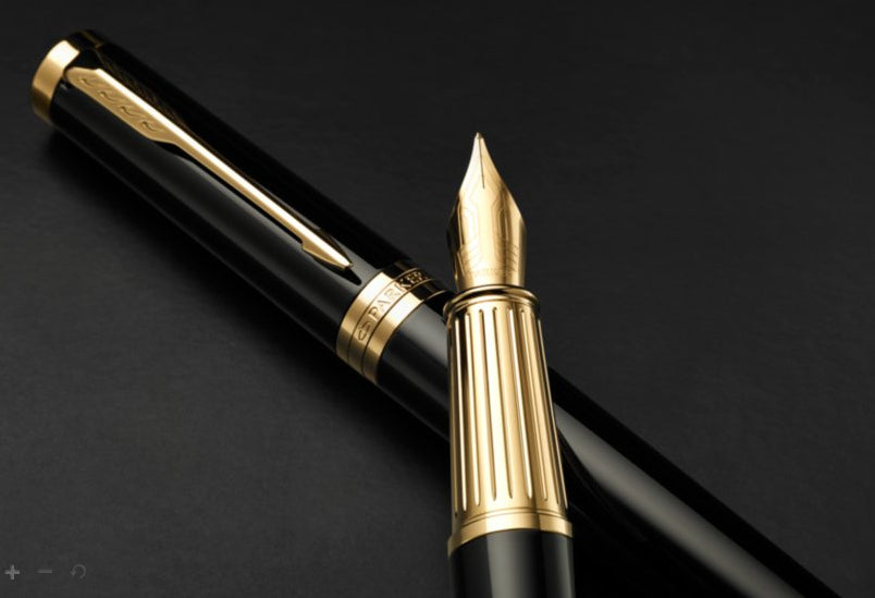 Parker Ingenuity Black G.T. – Federspitze M – blaue Tinte – Patronen – Aluminiumgehäuse