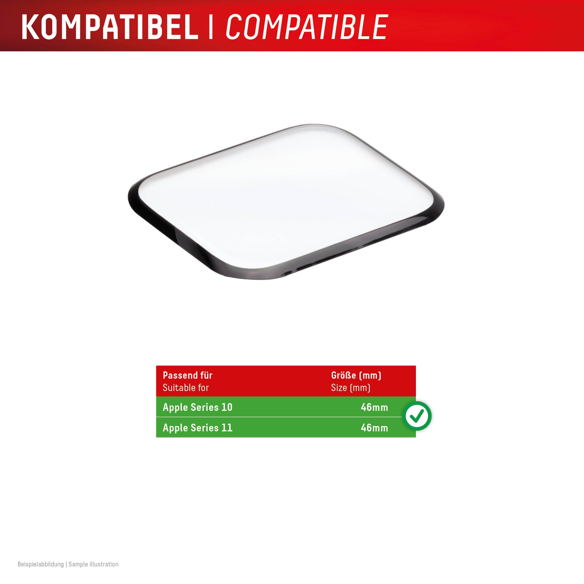 Displex Displayschutz für Apple Watch 46 mm – Gehärtetes Glas, Transparent, Anti-Fingerprint