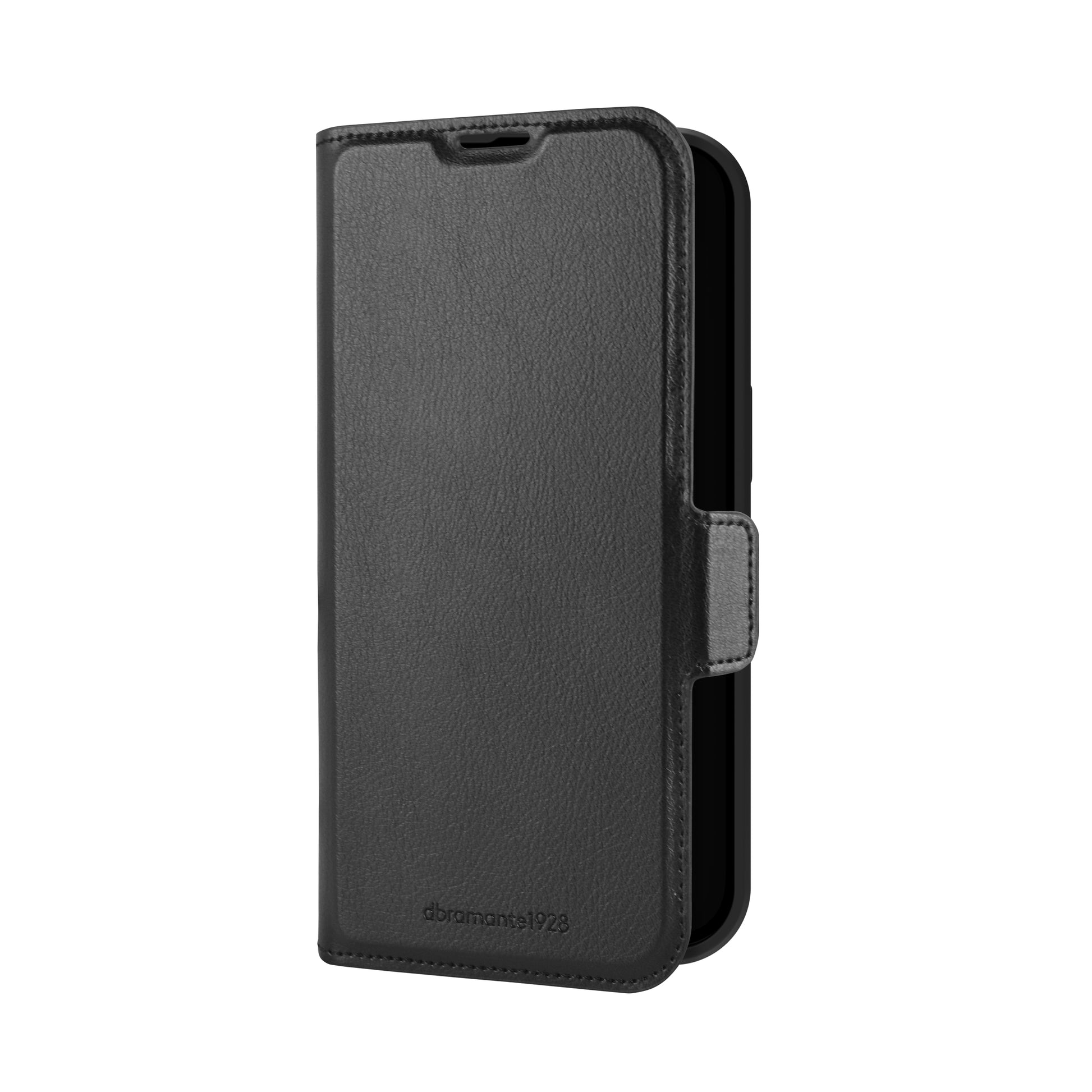 dbramante1928 Oslo Pro Wallethülle – für Apple iPhone 15, 3 Kartenfächer, Leder+Kunststoff, Schwarz