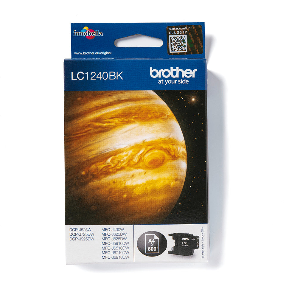 Brother Tintenpatrone LC1240BK, Schwarz, High Yield, 600 Seiten – für BHM11 (A3)