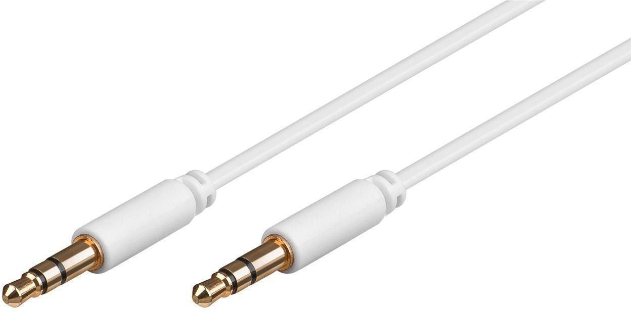 Microconnect 3,5-mm-Klinkenkabel – 3,5-mm-Klinke – 3,5-mm-Klinke – 3 m, vergoldete Stecker, Weiss