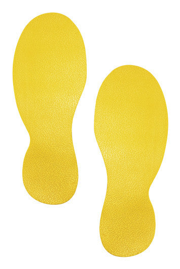 Durable Bodenmarkierungsaufkleber Fuss (oval) – 90 × 240 × 0,7 mm – permanent – gelb – 10 Stk.