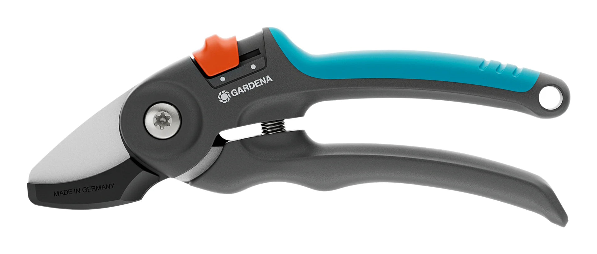 Gardena PremiumCut 12240-20 – Gartenschere 20 mm, Kunststoffgriff, Amboss, Sicherheitssperre, Schwarz/Blau