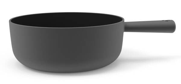 Stöckli Caquelon Classic – Ø 22 cm, Gusseisen, für Käsefondue, Induktion, Schwarz