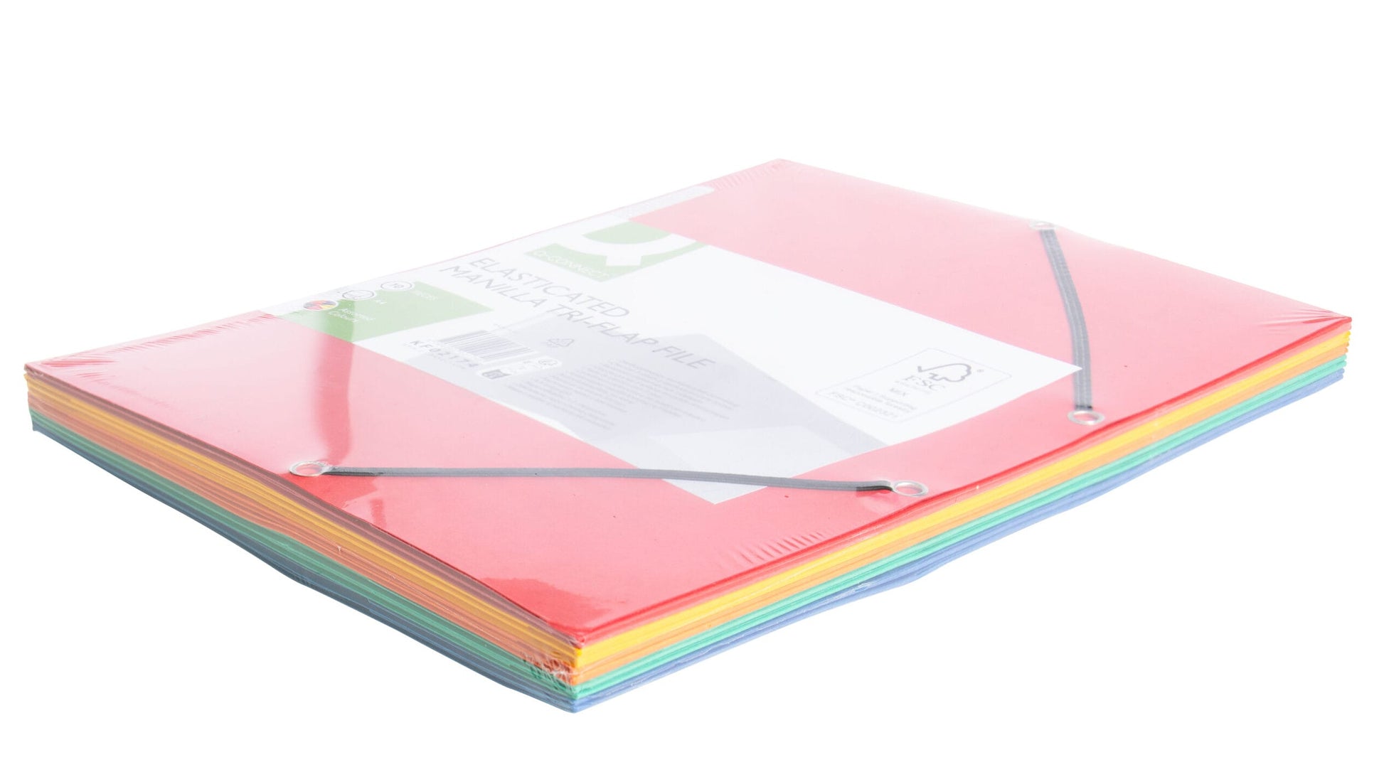 Q-CONNECT Sammelmappe für A4, Karton, farbig sortiert, mit Gummizug