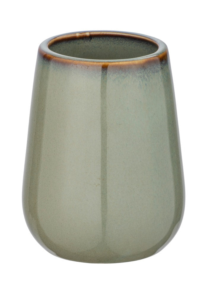 WENKO Zahnbürstenhalter (freistehend) Sirmione – Keramik, 8×8×10,5 cm, Blau