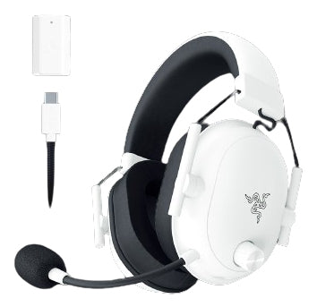 Razer BlackShark V2 HyperSpeed Gaming-Headset – Over-Ear, Stereo, Kabel + BT, mit USB-C-Dongle, Weiss