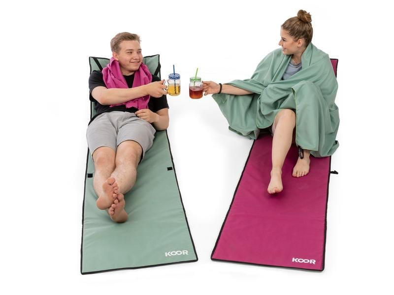 KOOR Strandmatte Calma – schnelltrocknend – 220 × 55 cm – Mint – PE-Schaumstoff, 600D Polyester Canvas