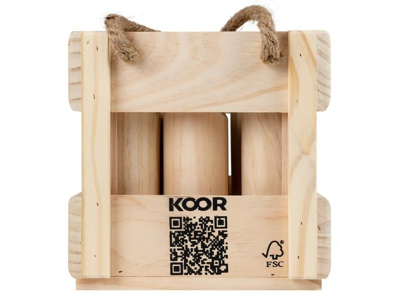 KOOR Mölkky – 3–6 Spieler – Wurfstock 5 × 20 cm, Leikki 5 × 15 cm – ab 6 Jahren – Holz, braun – FSC