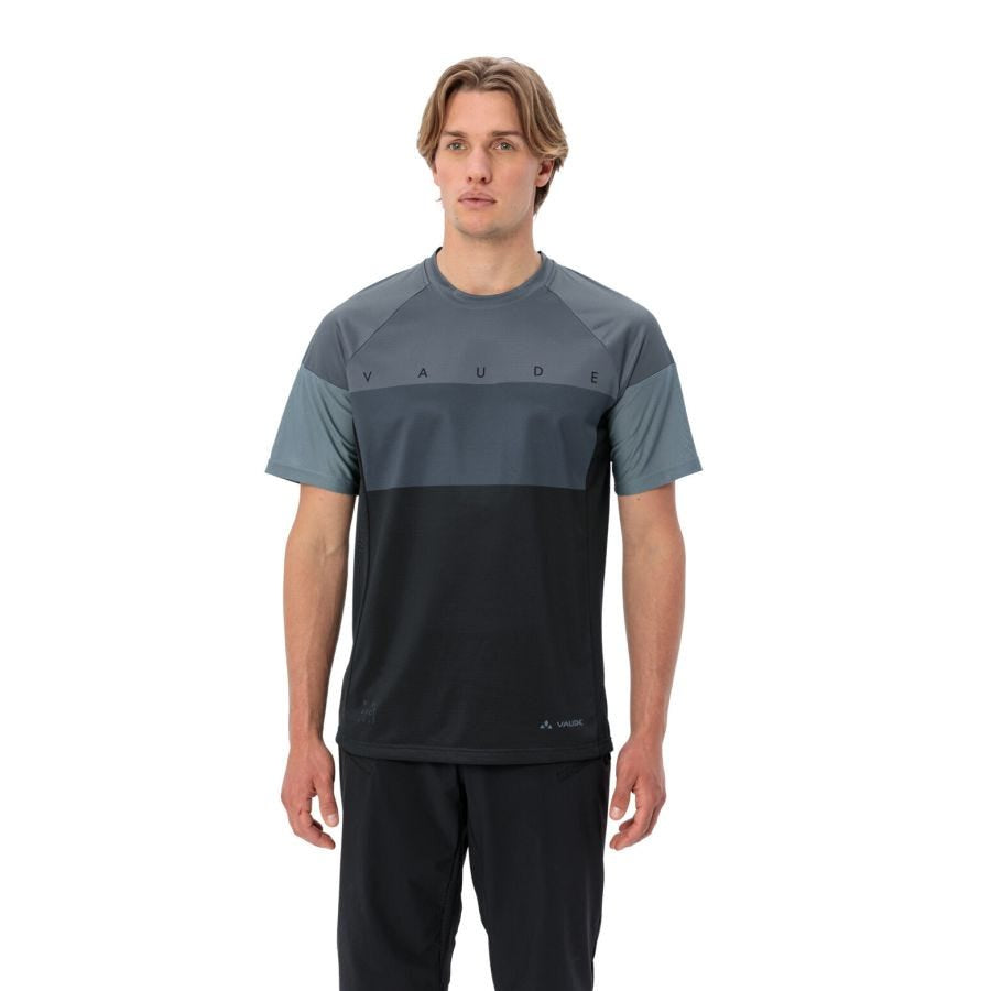 VAUDE T-Shirt Moab VI – L – Grau, Polyester (recycelt), Grüner Knopf