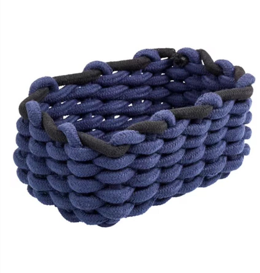 Diaqua Cord Aufbewahrungskorb – Baumwolle – Dunkelblau – 200 × 100 × 140 mm