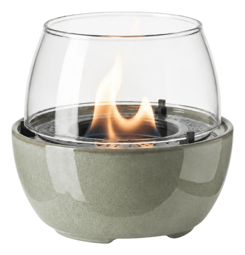 Tenderflame Tulip 14 Tischkamin – Ø 14,1 × 12,5 cm – Porzellan, grün
