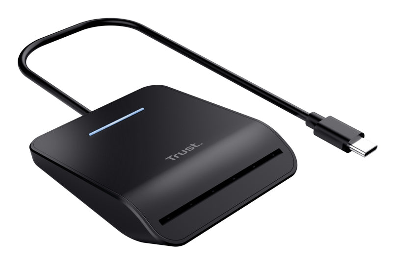 Trust USB-Kartenleser USB-C – USB 2.0 (480 Mbit/s) – 1 m – LED-Anzeige – Schwarz – für Windows, macOS
