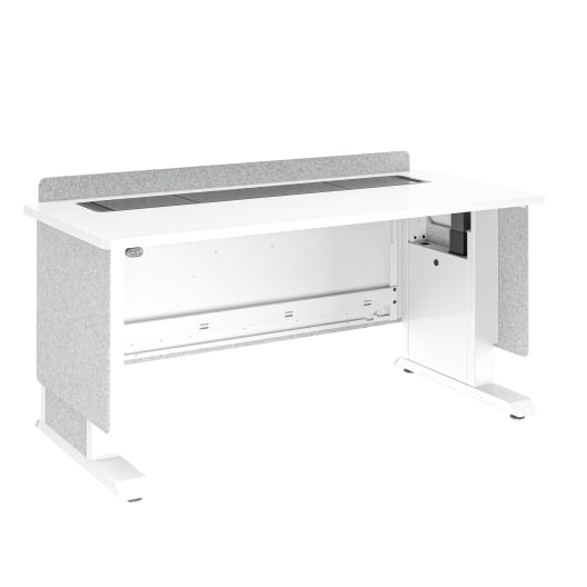 Middle Atlantic Rednerpult – Hochdrucklaminat, PET-Filz, Stahl, Grau, Weiss – FML-60AD8WS-CH