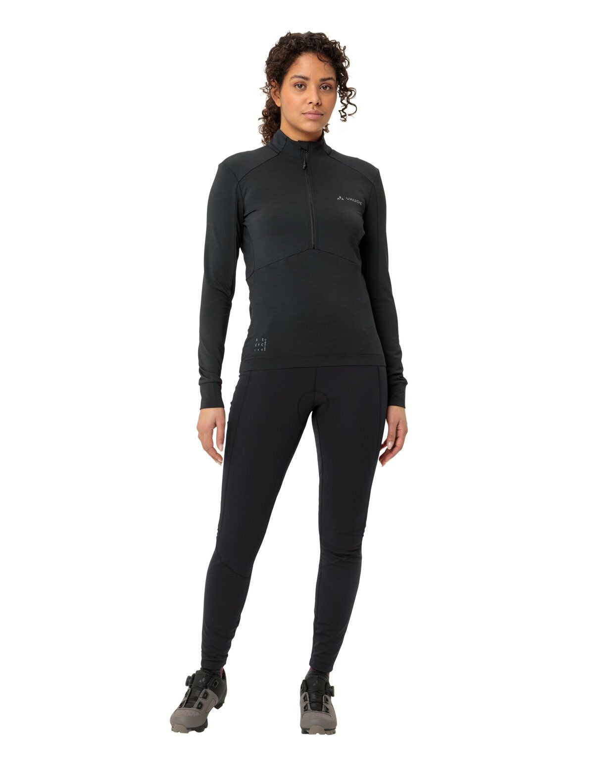 VAUDE Posta II Velohose – Grösse 44 – Schwarz, Polyester/Elasthan, winddicht, reflektierend