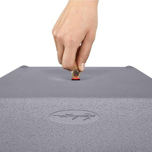 LECHUZA CANTO Stone 30 hoher Pflanzkübel – 30 × 30 × 56 cm – Kunststoff, grau