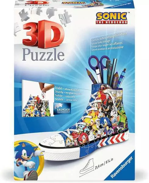 Ravensburger 3D Puzzle Sneaker Sonic the Hedgehog – 108 Teile – 21,3×13,4×8,7 cm – ab 8 Jahren
