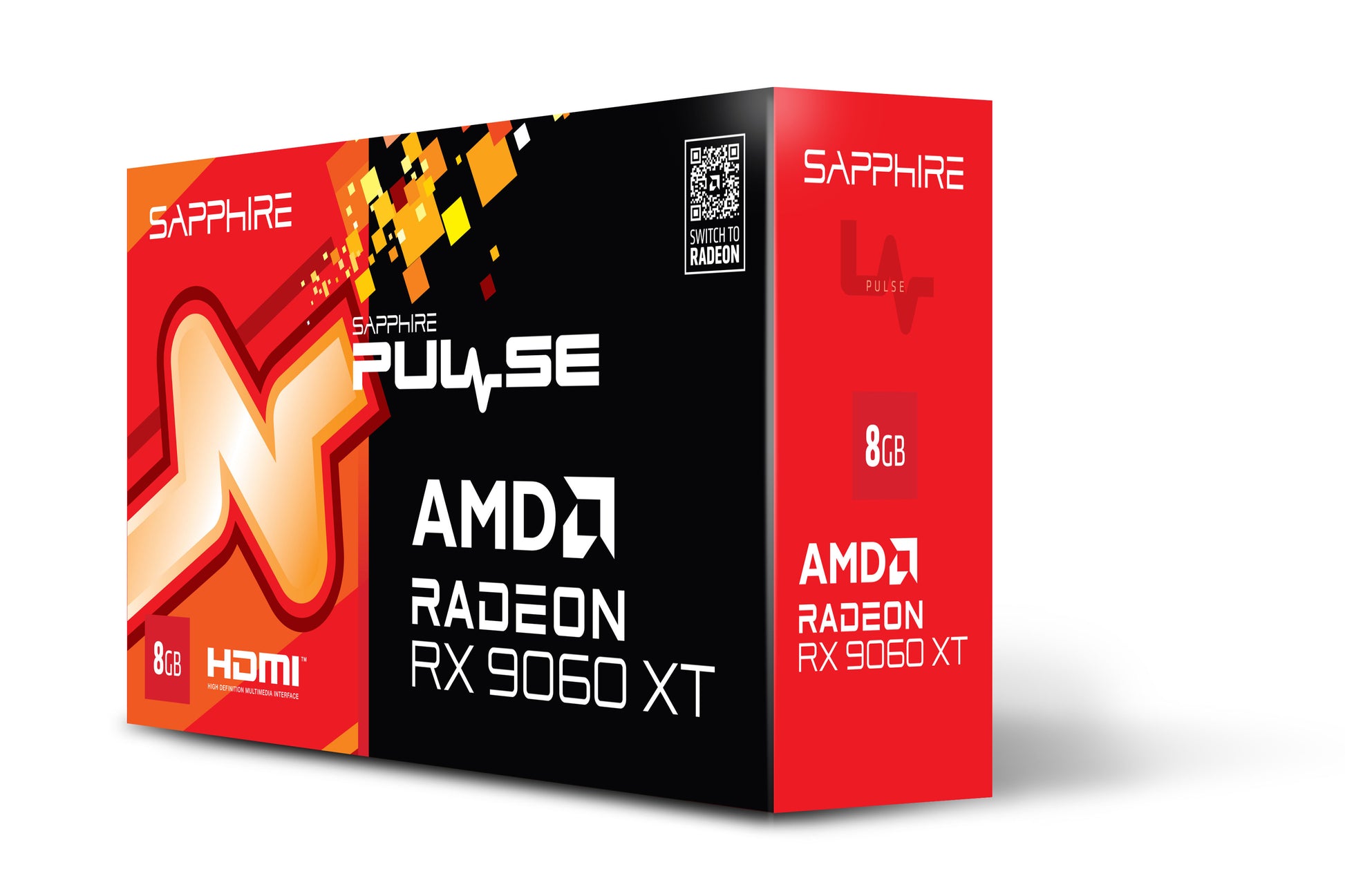 Sapphire Pulse RX 9060 XT 8GB – PCIe Grafikkarte – 2×HDMI, 1×DP, PCIe x16 5.0, 1×8-Pin, 170 W