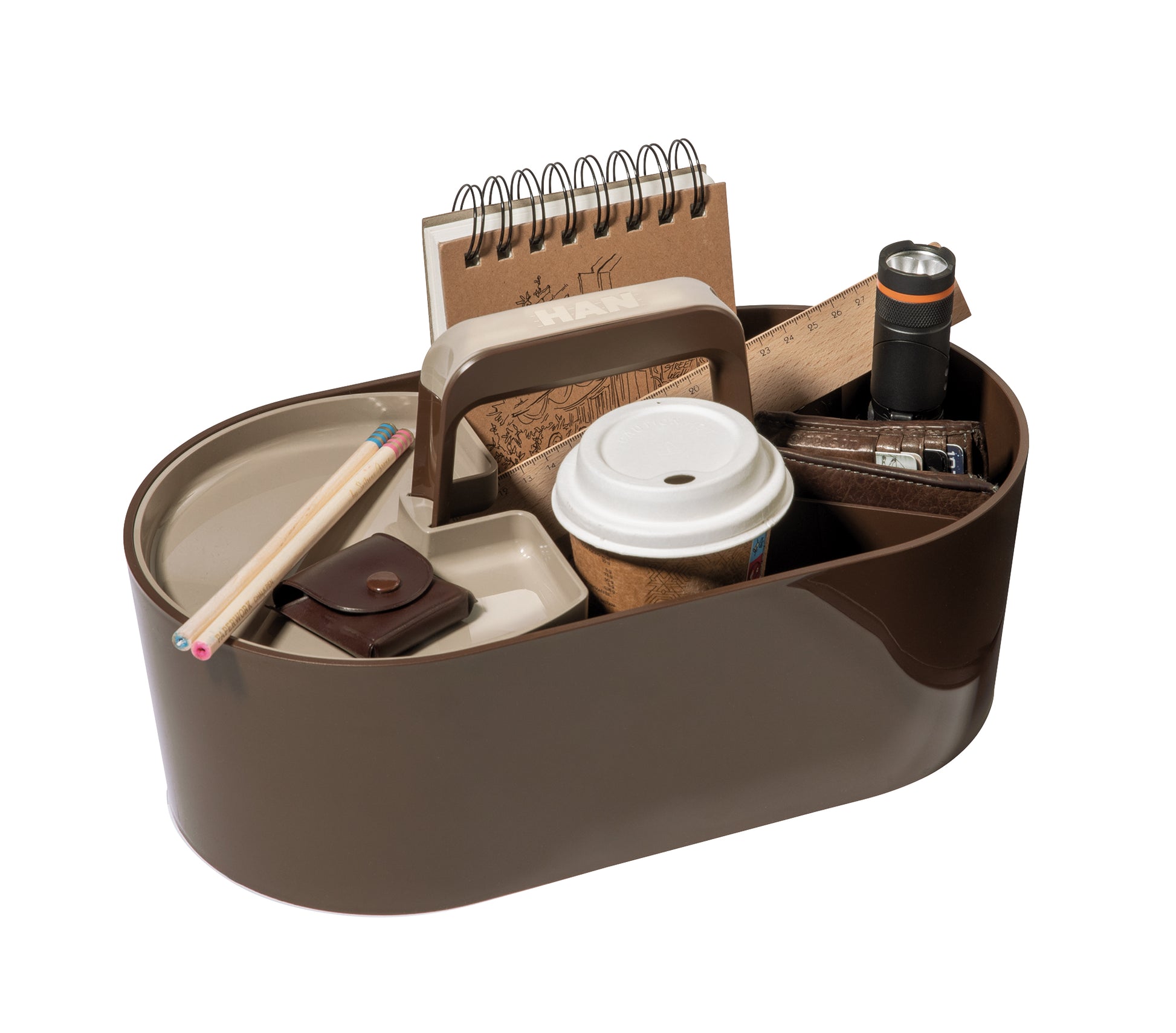 HAN Werkzeugkasten LOFT 1200-12 Aufbewahrungsbox – 10,5 l, braun, B 330 × H 175 × T 180 mm
