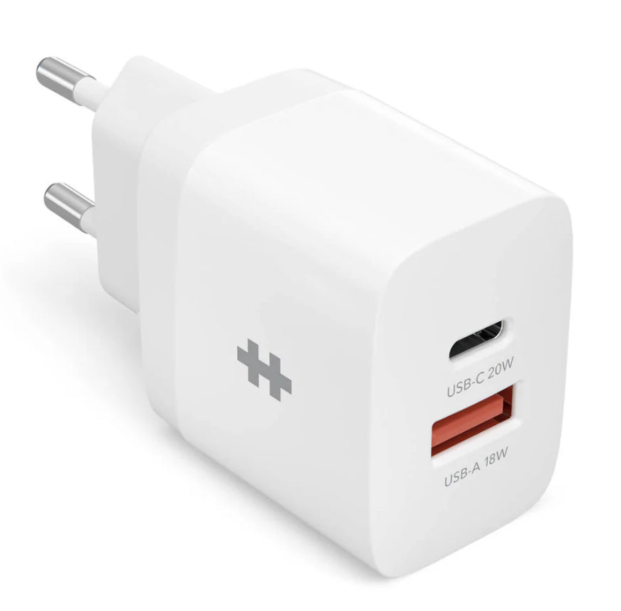 HyperJuice Ladegerät (EU) – 20 W, 1× USB-C + 1× USB-A, GaN – für Smartphone, Tablets
