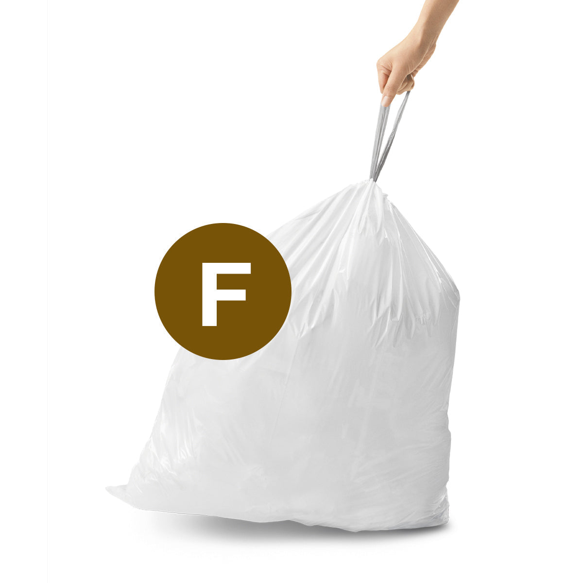 simplehuman Kehrichtsack CW0586 für 25–30 l – 30 l, mit Zugband, PE, weiss, 508 × 553 mm, 200 Stk