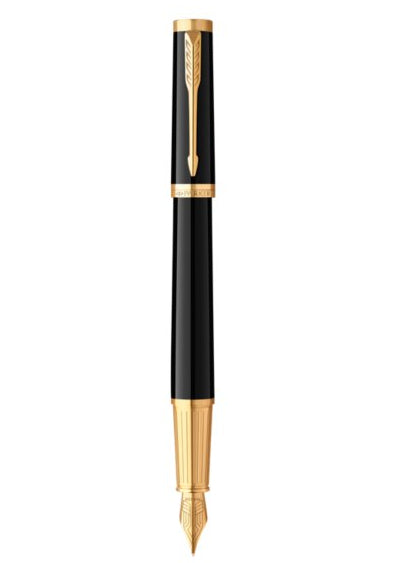 Parker Ingenuity Black G.T. – Federspitze M – blaue Tinte – Patronen – Aluminiumgehäuse