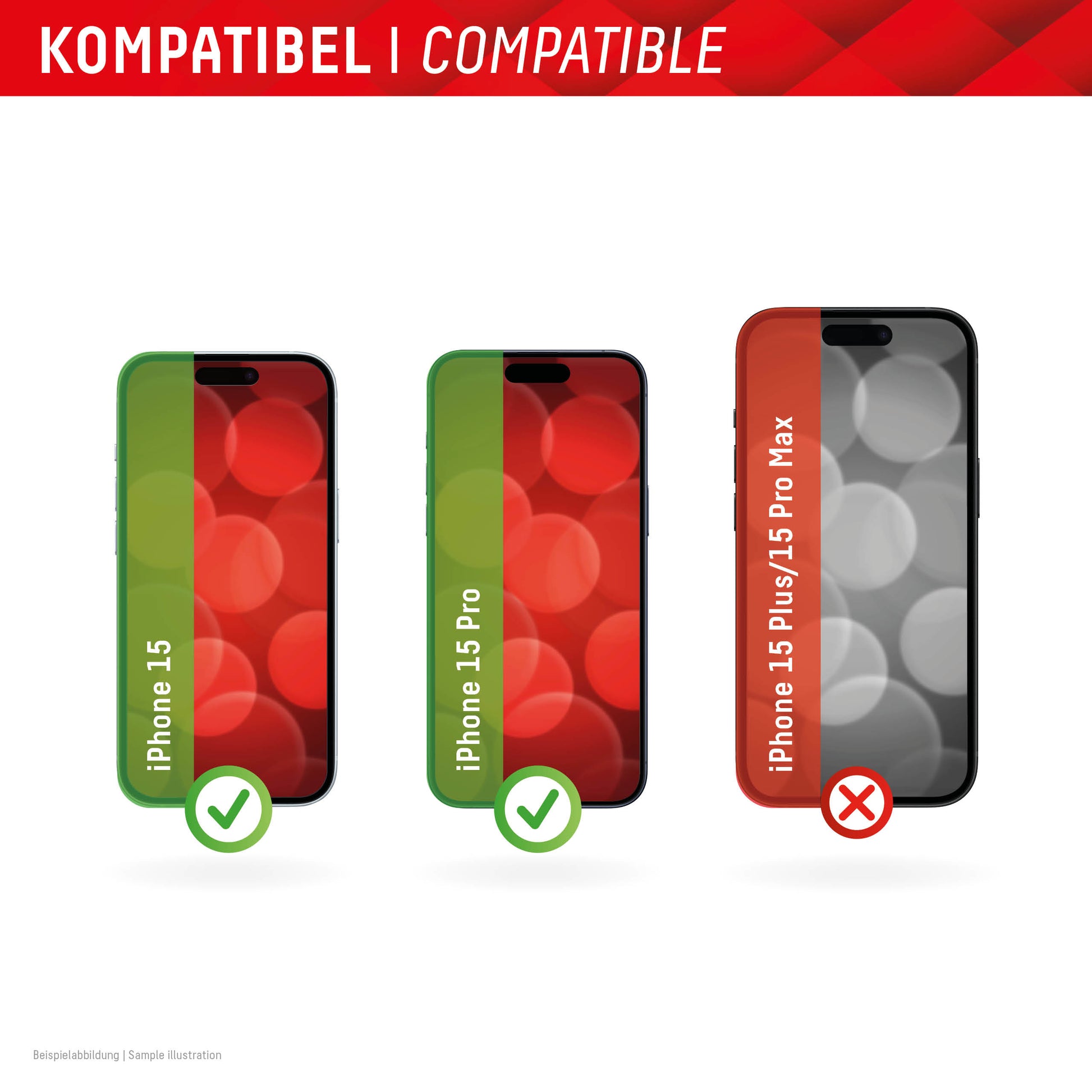 EVI Bildschirmschutzfolie – Displex Privacy Glass, Private Filterungsfunktion, iPhone 15/15 Pro
