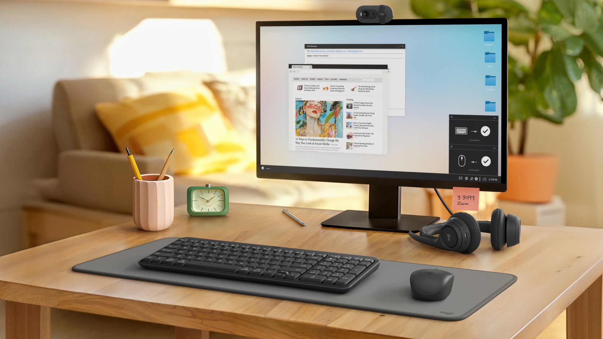 Logitech Tastatur – Tastatur – QWERTZ (HU) – RF 2,4 GHz + Bluetooth, Graphit