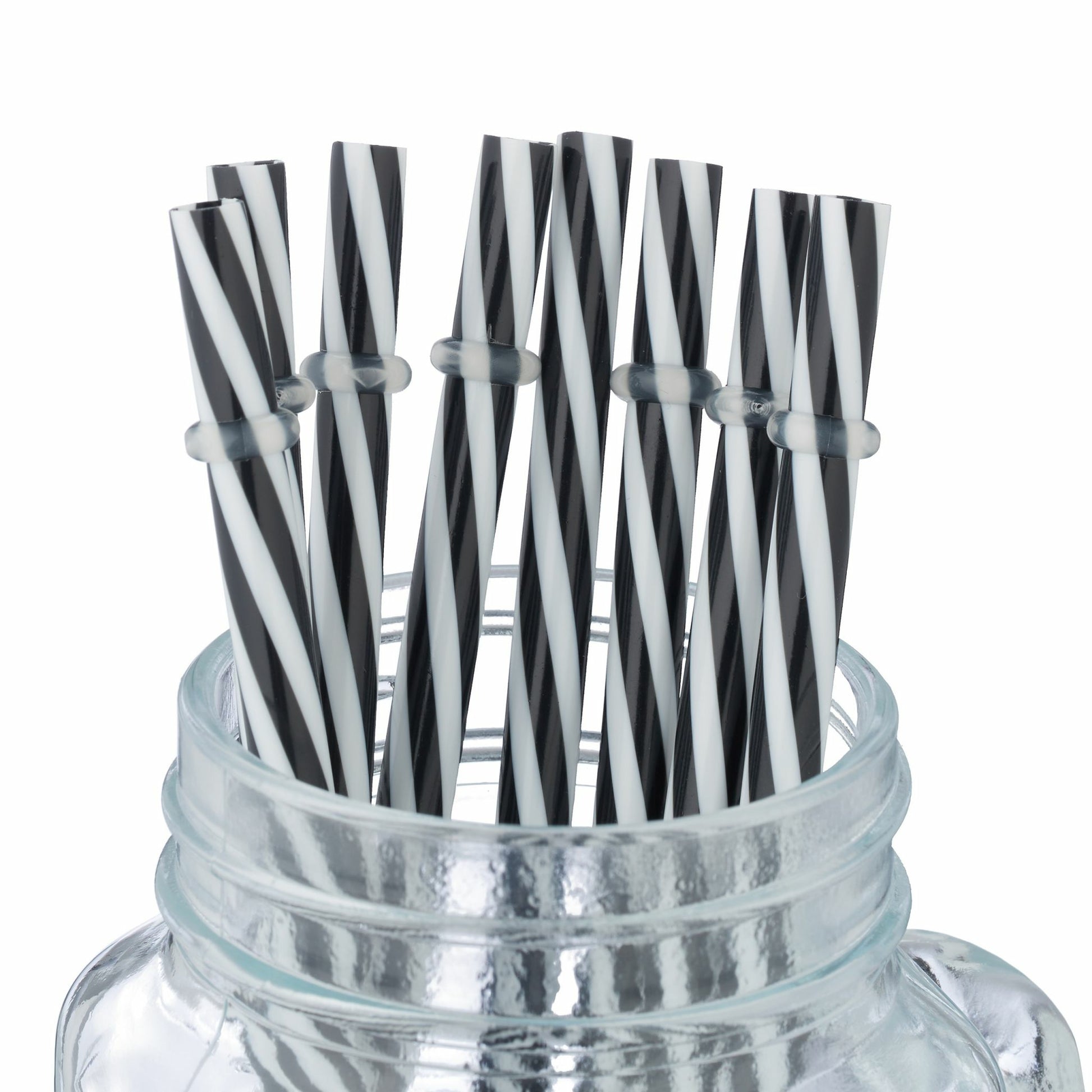 Relaxdays Trinkgläser – 8er Set, 500 ml, Glas, Schwarz/Weiss, spülmaschinenfest