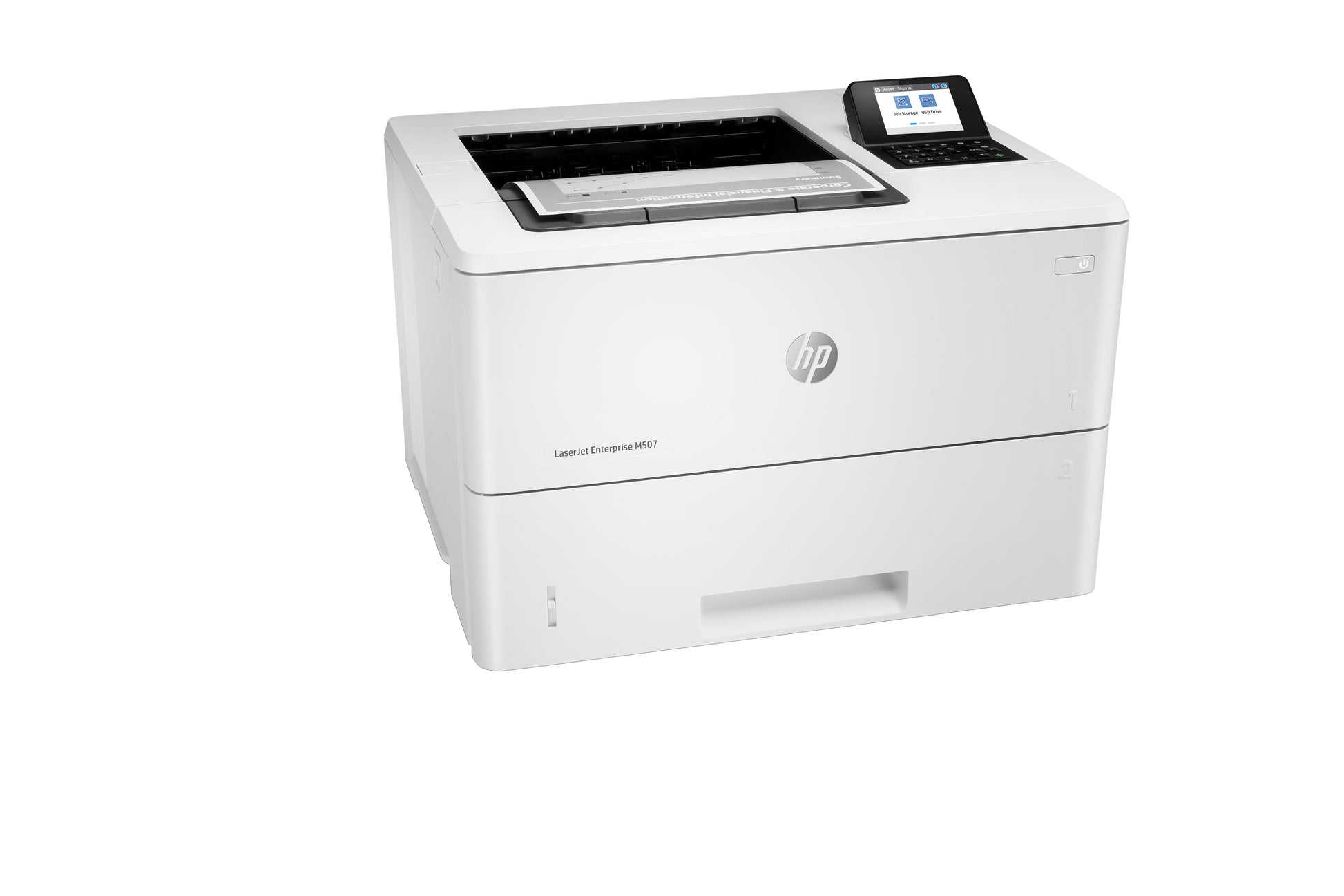 HP LaserJet Enterprise M507dn – A4, S/W, Duplex, 43 S./Min., 1200 × 1200 dpi, WLAN/LAN/USB, Papier: 650 Blatt
