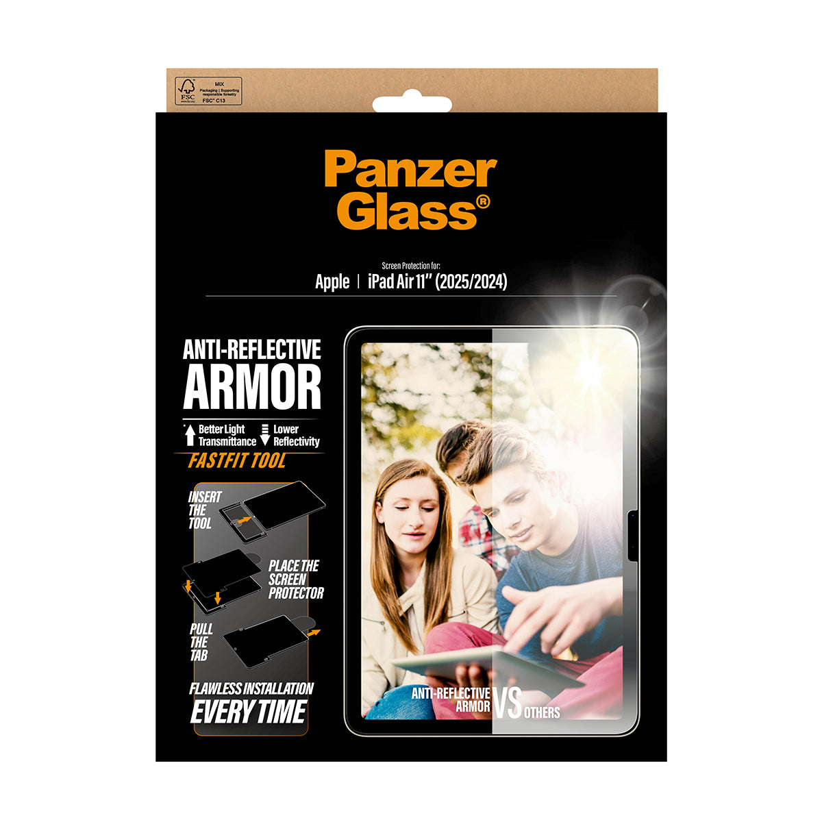 PanzerGlass Panzerglas für iPad Air 11" (2024–2026) – Entspiegelt, Anti-Fingerprint