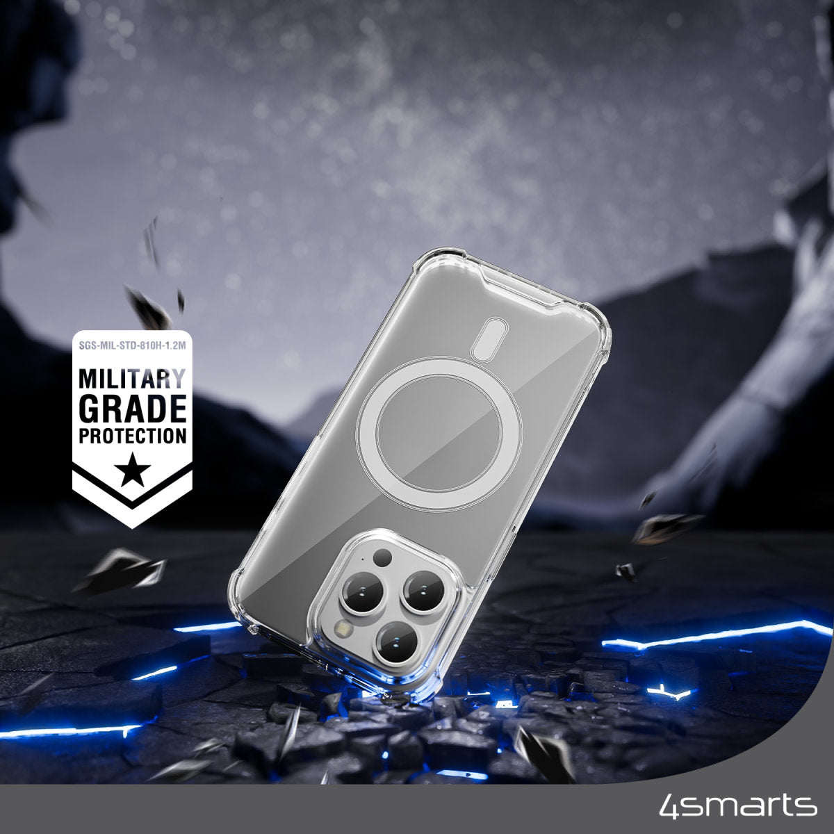 4smarts Ibiza Backcover – für Apple iPhone 15 Plus, MagSafe, PC+TPU, Transparent