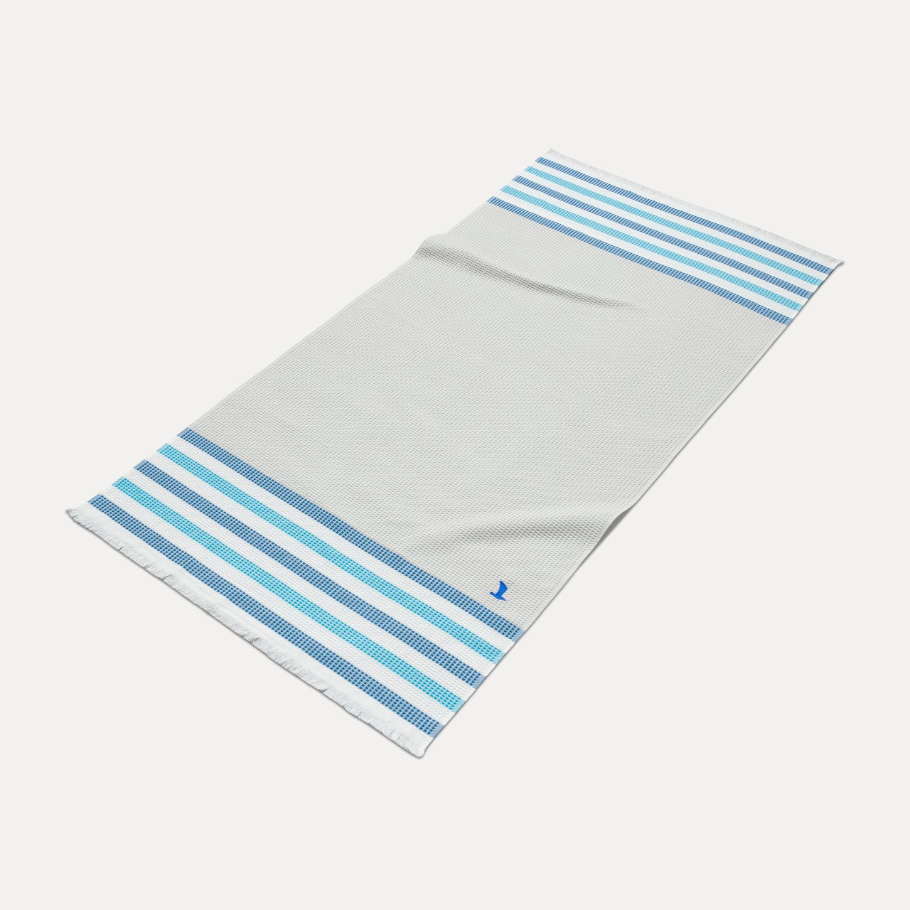 MÖVE Strandtuch Summer Daylight – 90 × 180 cm, Blau, Hellblau, Weiss, Baumwolle, 270 g/m²