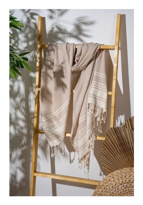 Foutastic Strandtuch New Diamond – 90 × 170 cm, Beige, 60% Baumwolle/40% Polyester