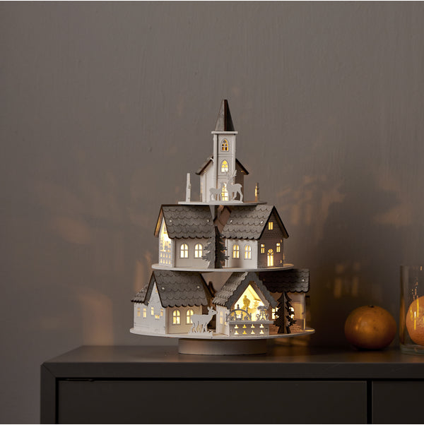 Star Trading Lichterkette/Dekolicht 272-18 – Ø 21 × 29 cm, 0,54 W, Warmweiss, Timer 6/18 h, Grau