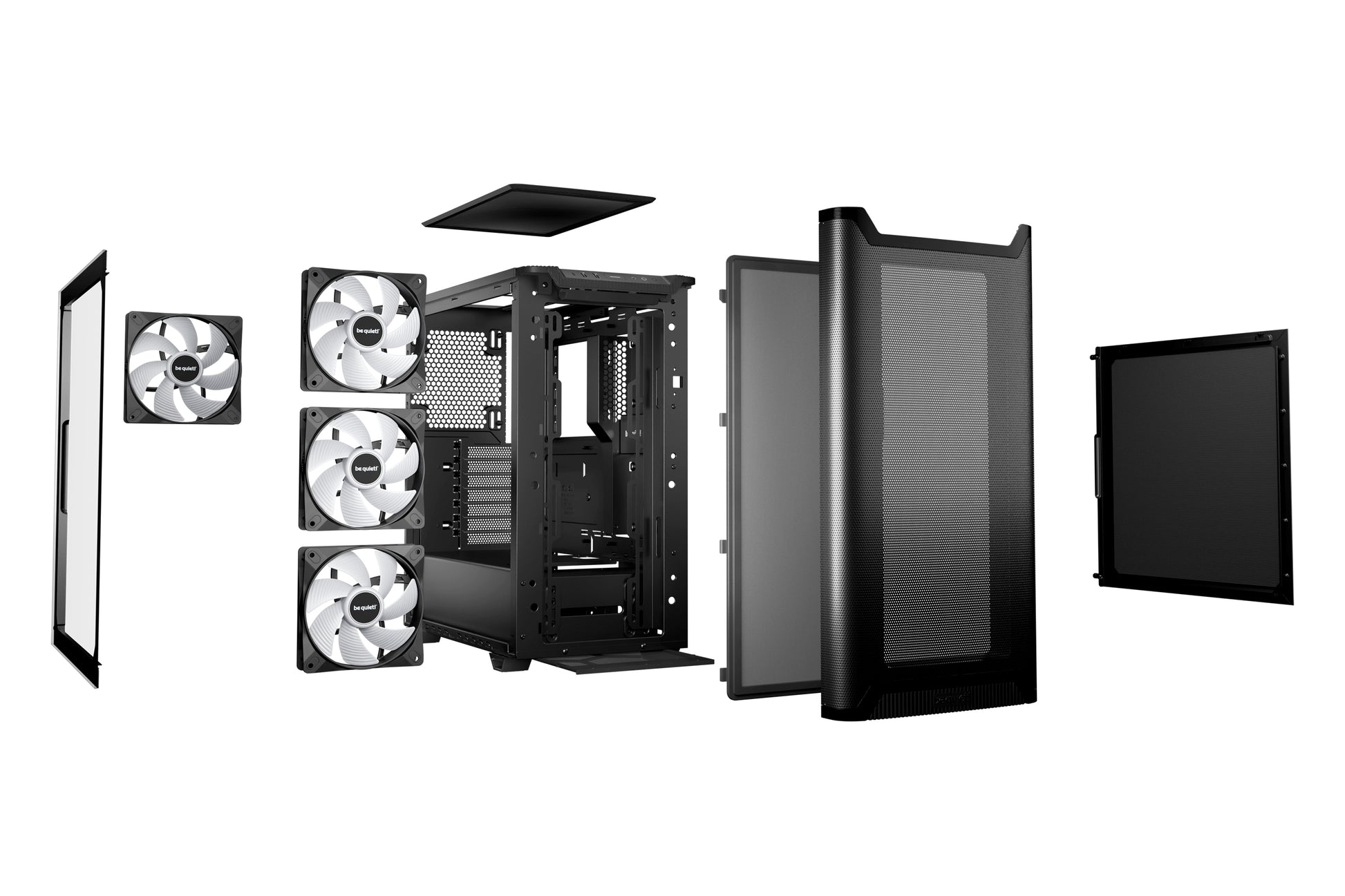 be quiet! be quiet Pure Base 501DX – Gehäuse – Midi-Tower, Schwarz, Seitenfenster, ATX, 463×450×231 mm