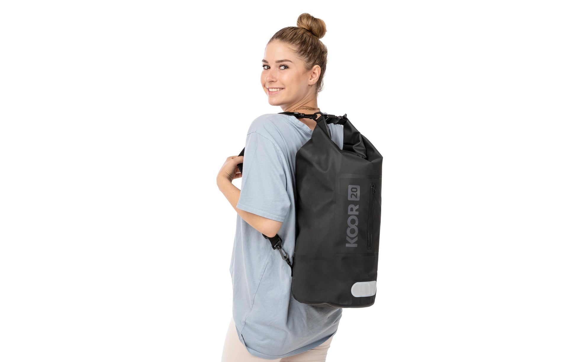 KOOR Sportrucksack – 20 l, wasserfest, PVC – Schwarz, 220 × 580 × 220 mm