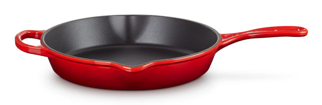 Le Creuset Fonduepfanne – Ø 29,8 cm, Gusseisen, Emaille, für Induktion, Gas, Glaskeramik u. a., Rot/Schwarz