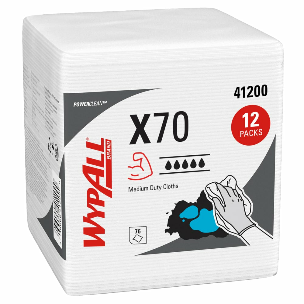 WypAll Wischtücher X70 – Zellstoff, Polypropylen, 1-lagig – 31,8 × 30,5 cm – weiss – 912 Stk.