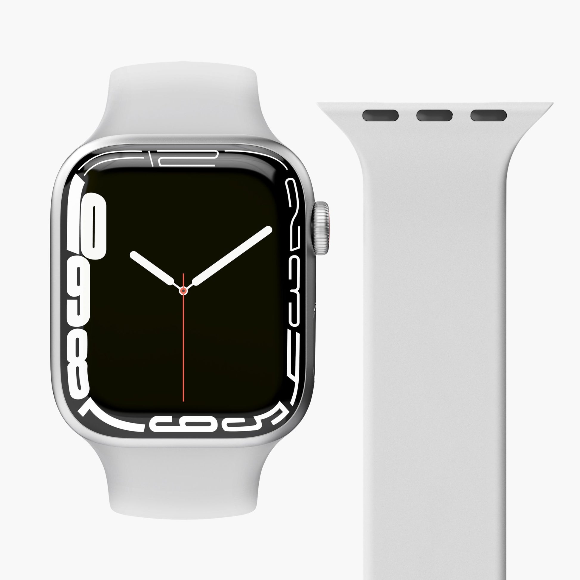 Vonmählen Solo Loop 1 – Armband – für Apple Watch 40/41/42 mm, Hellgrau, Grösse L, Silikon